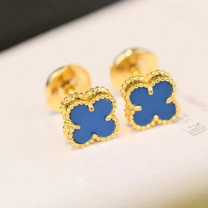 [⭐⭐JeweliWhal]CLOVER MINI 9.5MM TURQUOISE EARRINGS