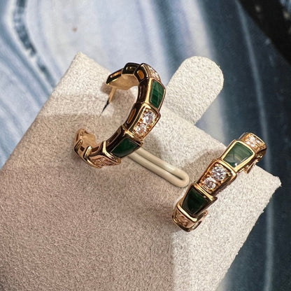 [⭐⭐JeweliWhal]SERPENTI OHRRINGE AUS MALACHIT UND ROSÉGOLD