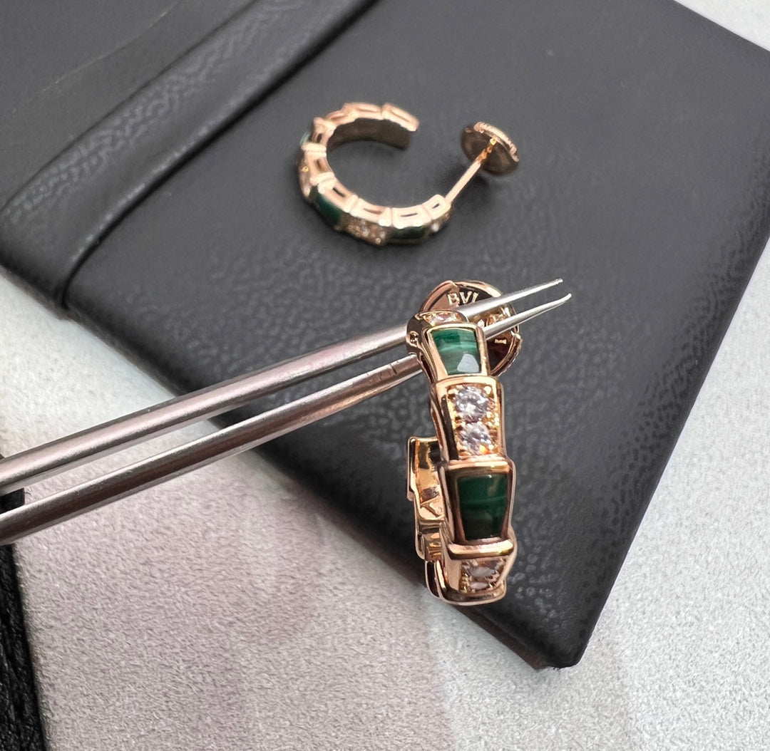 [⭐⭐JeweliWhal]SERPENTI OHRRINGE AUS MALACHIT UND ROSÉGOLD