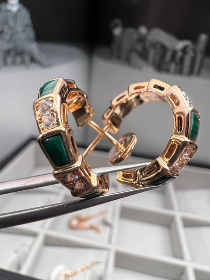 [⭐⭐JeweliWhal]SERPENTI OHRRINGE AUS MALACHIT UND ROSÉGOLD