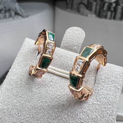 [⭐⭐JeweliWhal]SERPENTI OHRRINGE AUS MALACHIT UND ROSÉGOLD