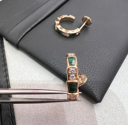 [⭐⭐JeweliWhal]SERPENTI OHRRINGE AUS MALACHIT UND ROSÉGOLD