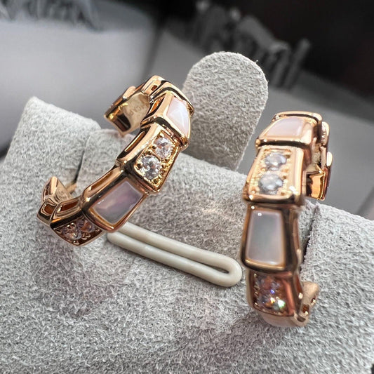 [⭐⭐JeweliWhal]SERPENTI MOP PINK GOLD EARRINGS