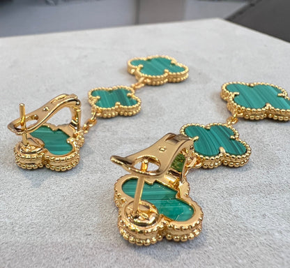 [⭐⭐JeweliWhal]CLOVER MALACHITE 3 MOTIFS GOLD