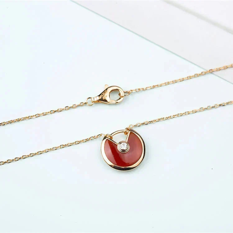 [⭐⭐JeweliWhal]AMULETTE GOLD KARNEOL ONYX HALSKETTE