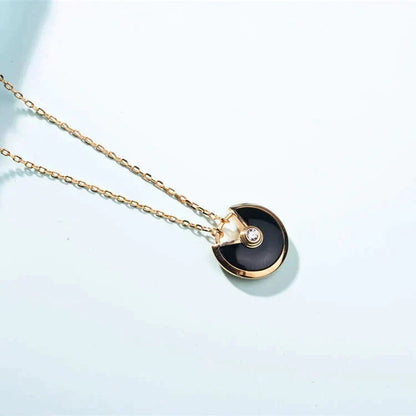 [⭐⭐JeweliWhal]AMULETTE GOLD KARNEOL ONYX HALSKETTE