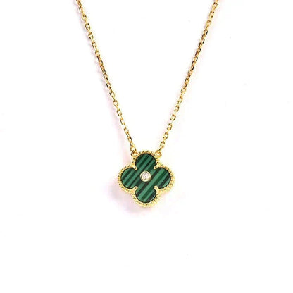 [⭐⭐JeweliWhal]CLOVER 15MM DIAMOND TURQUOISE NECKLACE