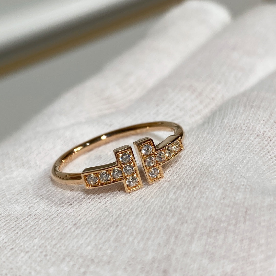 [JeweliWhal] WIRE RING DIAMOND PINK GOLD