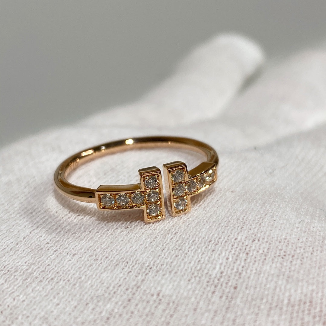 [JeweliWhal] WIRE RING DIAMOND PINK GOLD