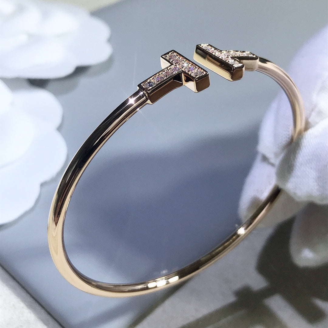 [JeweliWhal]T BRACELET PINK GOLD 1.8MM DIAMOND