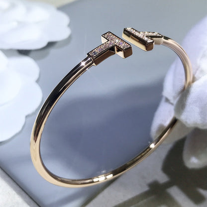 [JeweliWhal]T BRACELET PINK GOLD 1.8MM DIAMOND