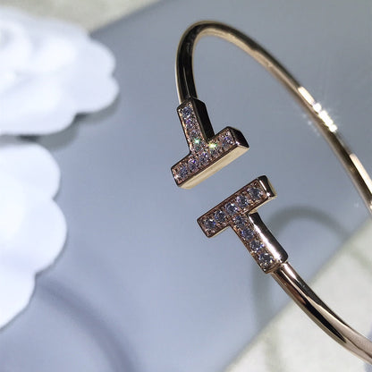 [JeweliWhal]T BRACELET PINK GOLD 1.8MM DIAMOND