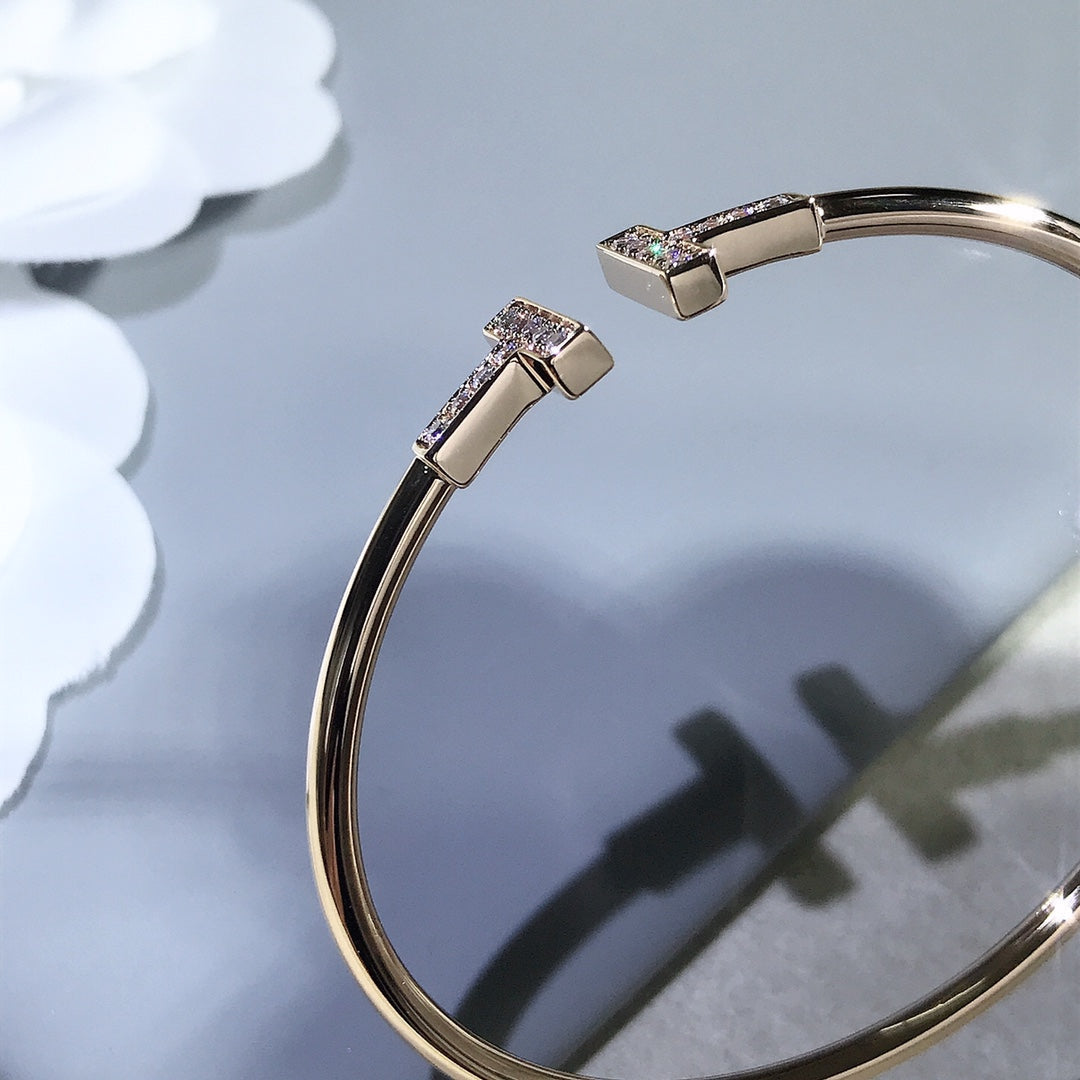 [JeweliWhal]T BRACELET PINK GOLD 1.8MM DIAMOND