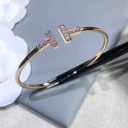 [JeweliWhal]T BRACELET PINK GOLD 1.8MM DIAMOND