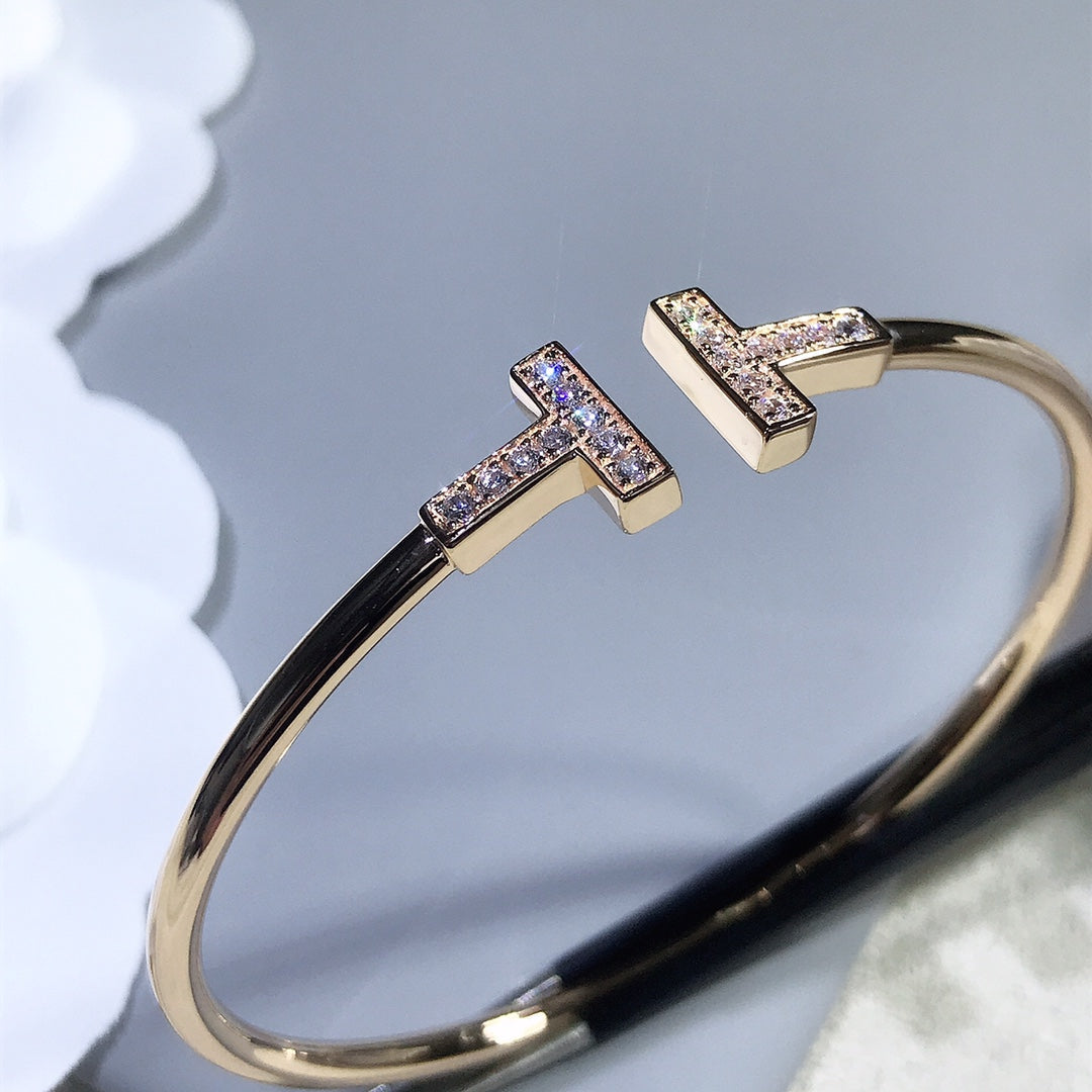 [JeweliWhal]T BRACELET PINK GOLD 1.8MM DIAMOND