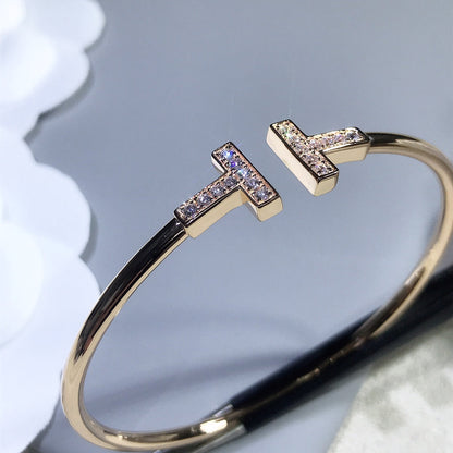 [JeweliWhal]T BRACELET PINK GOLD 1.8MM DIAMOND