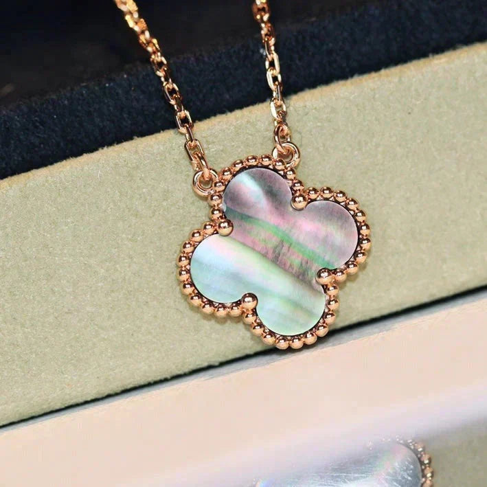 [⭐⭐JeweliWhal]CLOVER 15MM GRAUE PERLMUTTKETTE