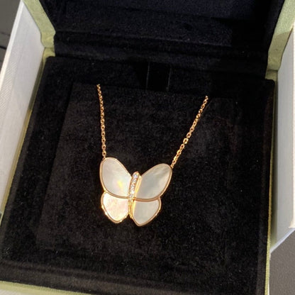 [⭐⭐JeweliWhal]SCHMETTERLING PERLMUTT DIAMANT-HALSKETTE GOLD