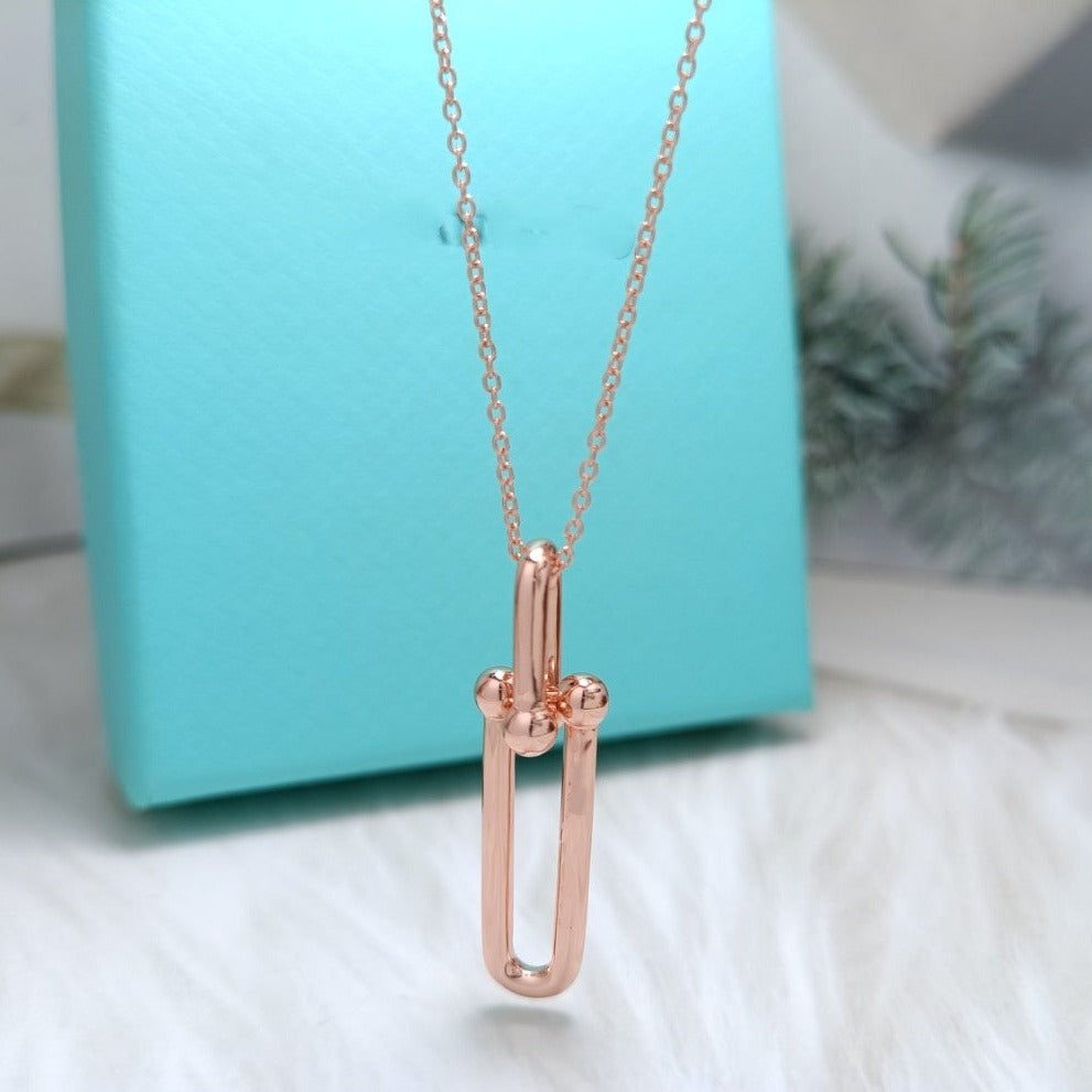 [JeweliWhal]HARDWEAR DROP DOUBLE LINK PEDANT NECKLACE