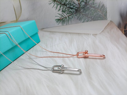 [JeweliWhal]HARDWEAR DROP DOUBLE LINK PEDANT NECKLACE