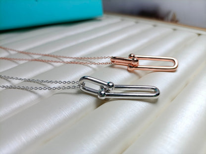 [JeweliWhal]HARDWEAR DROP DOUBLE LINK PEDANT NECKLACE