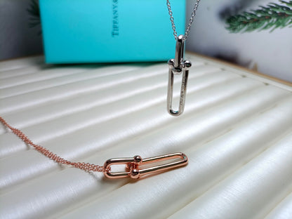 [JeweliWhal]HARDWEAR DROP DOUBLE LINK PEDANT NECKLACE