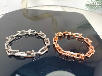 [JeweliWhal]HARDWEAR BRACELET PINK GOLD AND SILVER DIAMOND