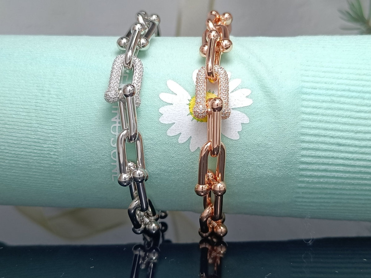 [JeweliWhal]HARDWEAR BRACELET PINK GOLD AND SILVER DIAMOND