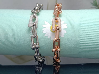 [JeweliWhal]HARDWEAR BRACELET PINK GOLD AND SILVER DIAMOND