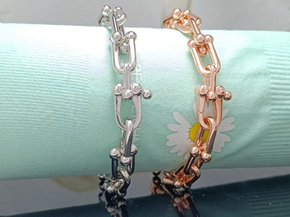 [JeweliWhal]HARDWEAR BRACELET PINK GOLD AND SILVER DIAMOND