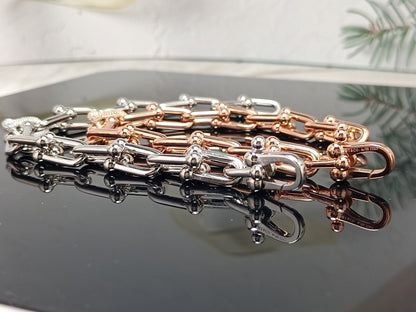 [JeweliWhal]HARDWEAR BRACELET PINK GOLD AND SILVER DIAMOND