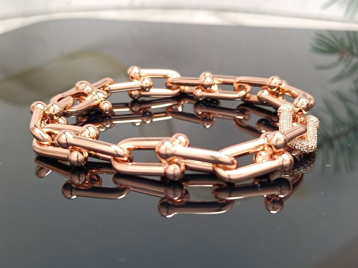 [JeweliWhal]HARDWEAR BRACELET PINK GOLD AND SILVER DIAMOND