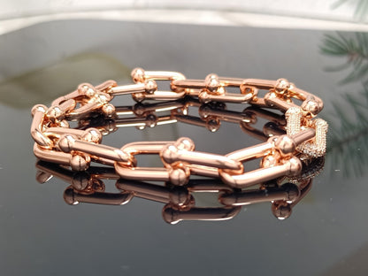 [JeweliWhal]HARDWEAR BRACELET PINK GOLD AND SILVER DIAMOND