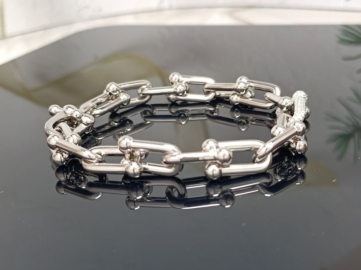 [JeweliWhal]HARDWEAR BRACELET PINK GOLD AND SILVER DIAMOND