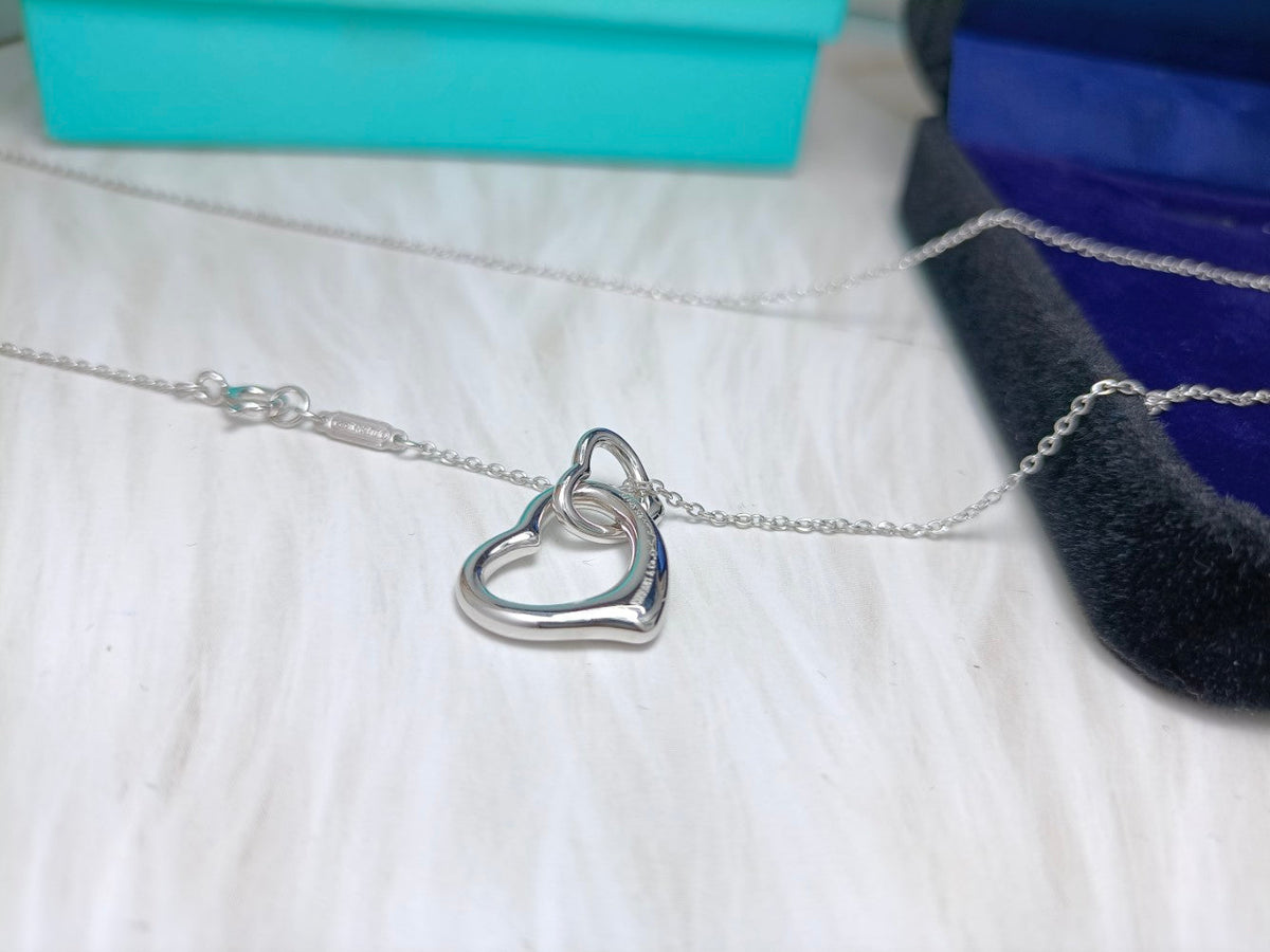 [JeweliWhal]DOUBLE HEART SILVER NECKLACE