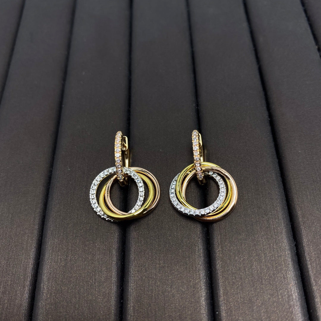 [JeweliWhal]TRINITY EARRINGS GOLD DIAMOND