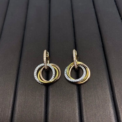 [JeweliWhal]TRINITY EARRINGS GOLD DIAMOND