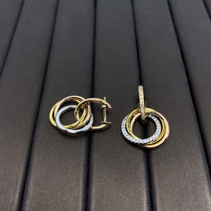 [JeweliWhal]TRINITY EARRINGS GOLD DIAMOND