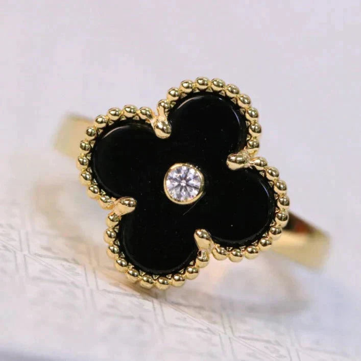 [⭐⭐JeweliWhal]KLEE ONYX RING GOLD DIAMANT