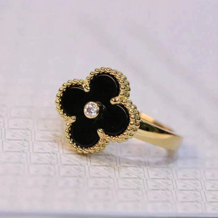 [⭐⭐JeweliWhal]KLEE ONYX RING GOLD DIAMANT
