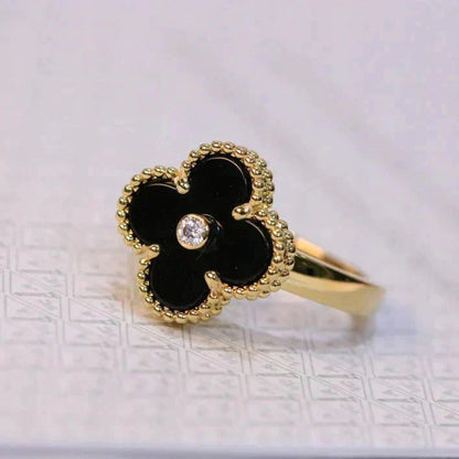 [⭐⭐JeweliWhal]KLEE ONYX RING GOLD DIAMANT