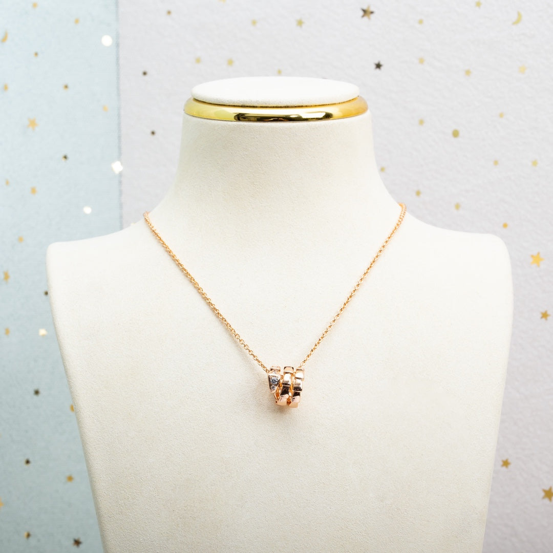 [⭐⭐JeweliWhal]SERPENTI PINK GOLD NECKLACE DIAMOND