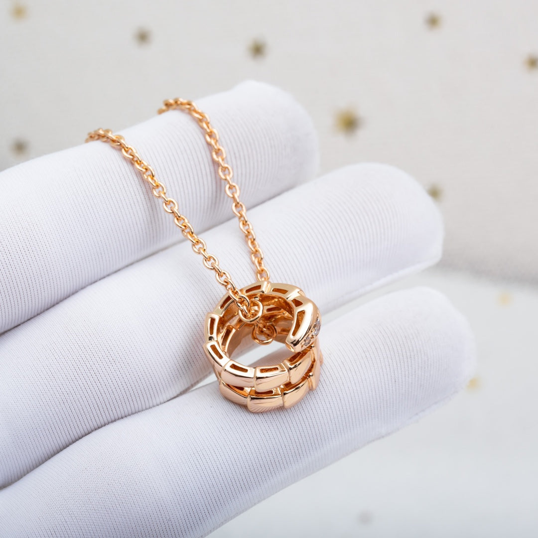 [⭐⭐JeweliWhal]SERPENTI PINK GOLD NECKLACE DIAMOND