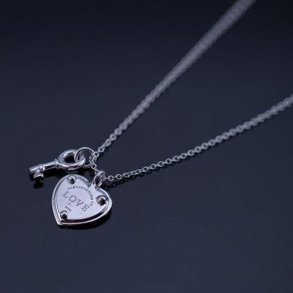 [JeweliWhal]KEY AND HEART SILVER NECKLACE