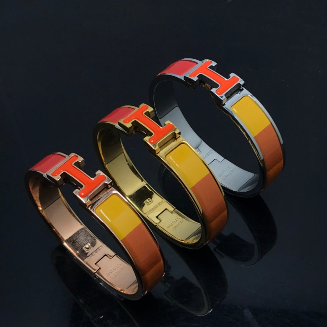 [⭐⭐JeweliWhal]H BRACELET ORANGE RAINBOW CERAMIC
