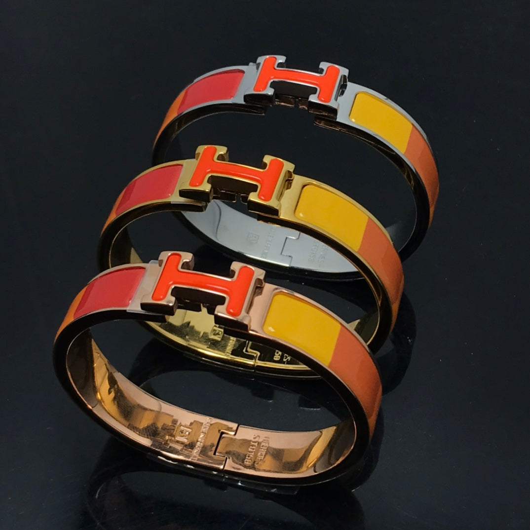 [⭐⭐JeweliWhal]H BRACELET ORANGE RAINBOW CERAMIC