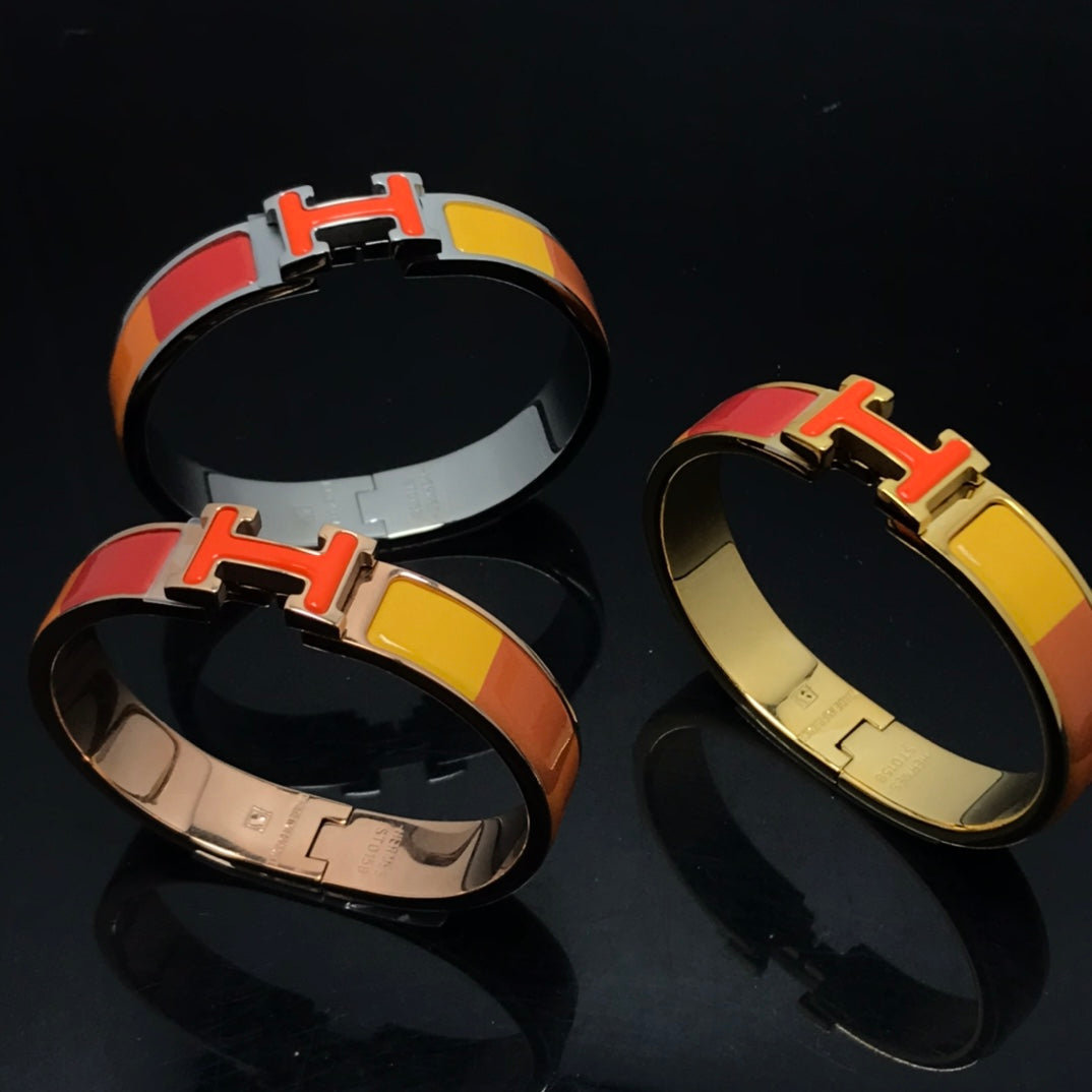 [⭐⭐JeweliWhal]H BRACELET ORANGE RAINBOW CERAMIC