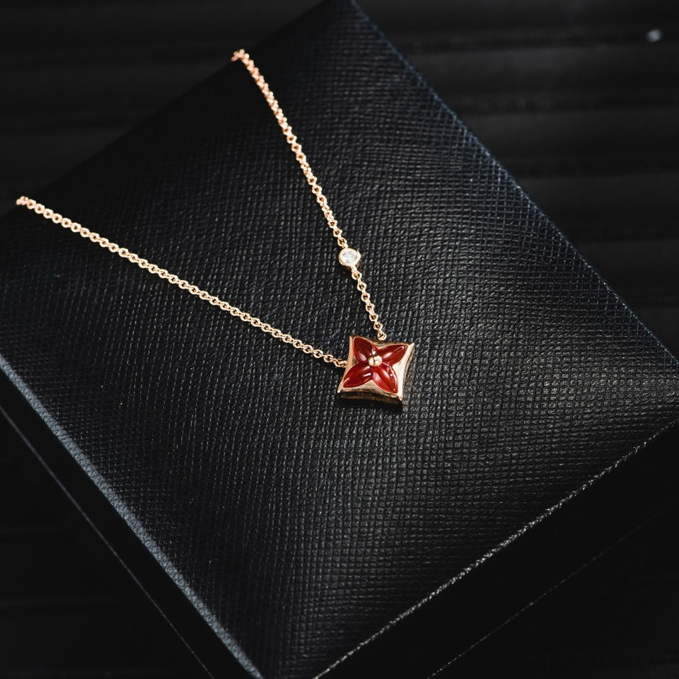 [⭐⭐JeweliWhal]STAR NECKLACE PINK GOLD 1 DIAMOND