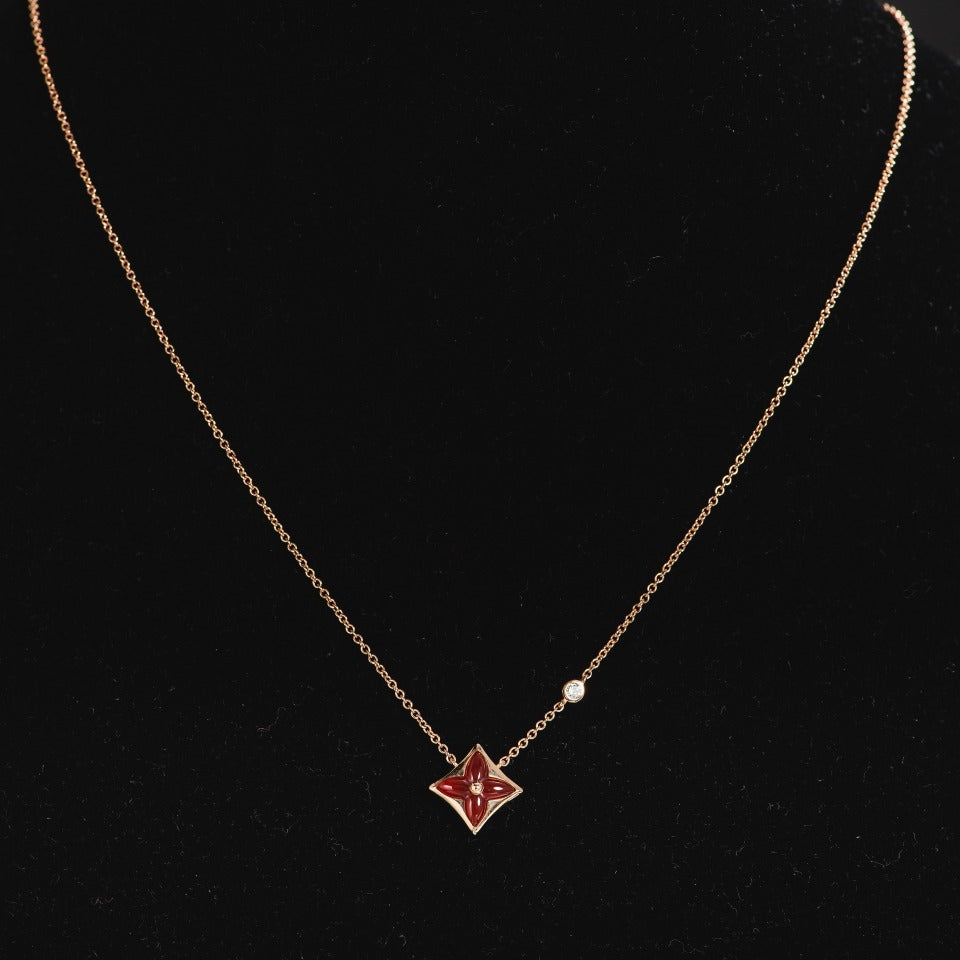[⭐⭐JeweliWhal]STAR NECKLACE PINK GOLD 1 DIAMOND