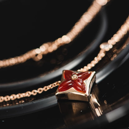 [⭐⭐JeweliWhal]STAR NECKLACE PINK GOLD 1 DIAMOND